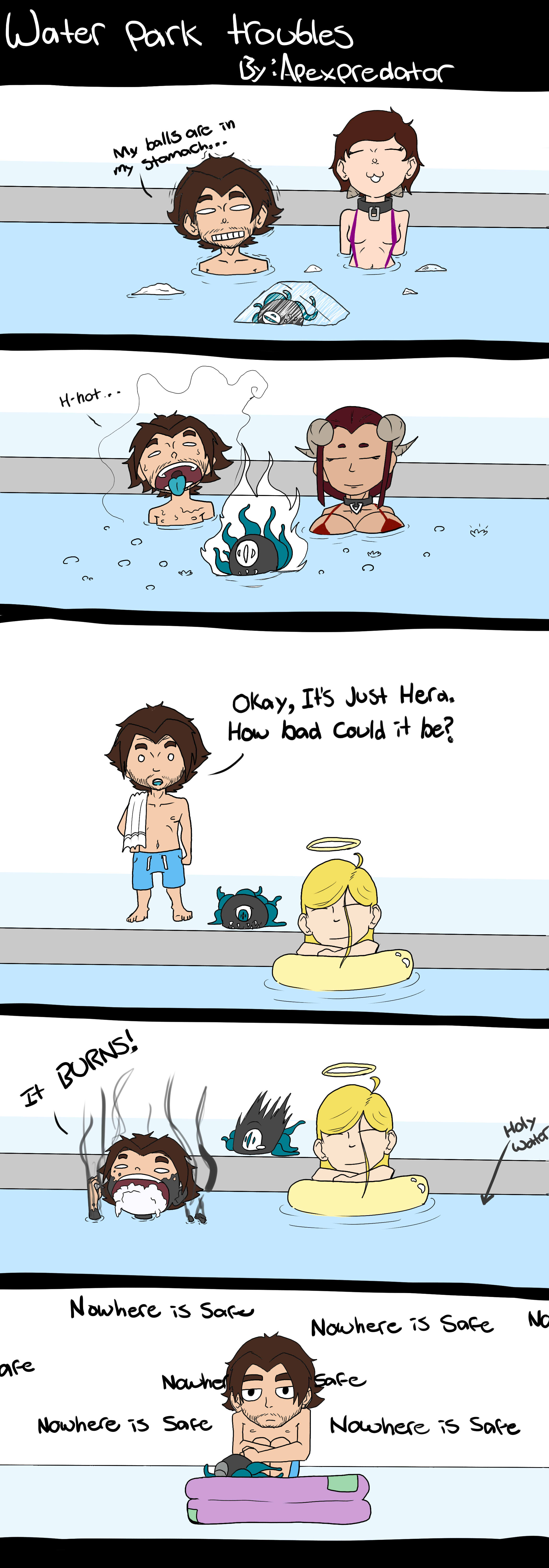 The trouble with elemental demons at the pool.